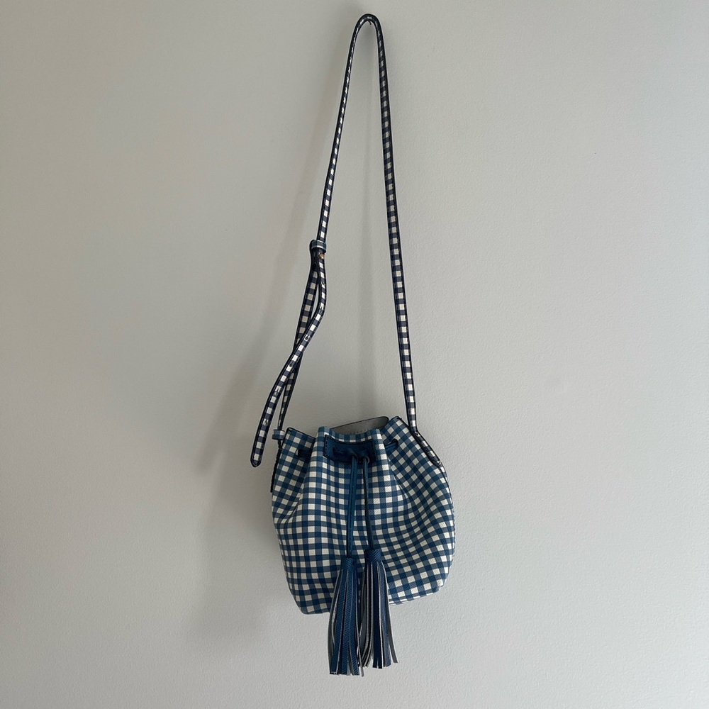 j crew gingham bucket bag 🧺🤍